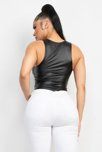 Load image into Gallery viewer, Faux Leather Sleeveless Bodysuit