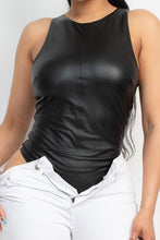Load image into Gallery viewer, Faux Leather Sleeveless Bodysuit