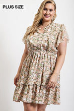 Load image into Gallery viewer, Floral Printed Ruffle Detail Dress With Elastic Waist