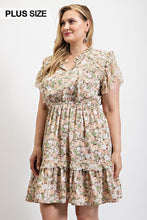 Load image into Gallery viewer, Floral Printed Ruffle Detail Dress With Elastic Waist