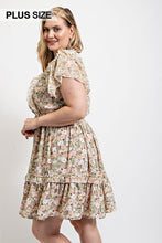 Load image into Gallery viewer, Floral Printed Ruffle Detail Dress With Elastic Waist