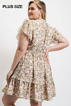 Load image into Gallery viewer, Floral Printed Ruffle Detail Dress With Elastic Waist