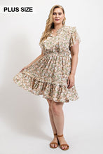 Load image into Gallery viewer, Floral Printed Ruffle Detail Dress With Elastic Waist