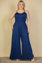 Load image into Gallery viewer, Plus Size Button Front Wide Leg Jumpsuit