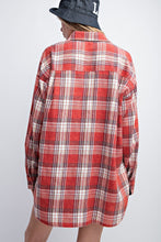 Load image into Gallery viewer, Washed Plaid Button Down Shirt