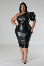 Load image into Gallery viewer, Faux Leather Semi-stretch Dress