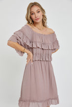 Load image into Gallery viewer, Off Shoulder Ruffle Dress