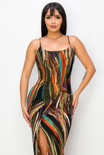 Load image into Gallery viewer, Split Thigh Multicolor Long Dress