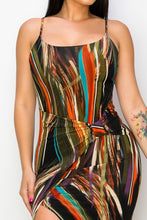 Load image into Gallery viewer, Split Thigh Multicolor Long Dress