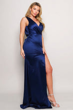 Load image into Gallery viewer, Sleeveless Deep V Low Back Bow Maxi Dress